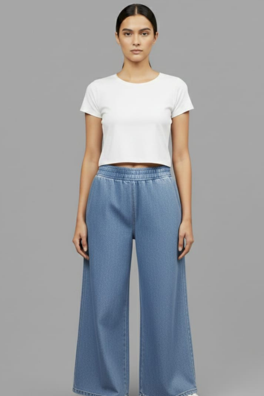 Light Blue Denim Palazzo