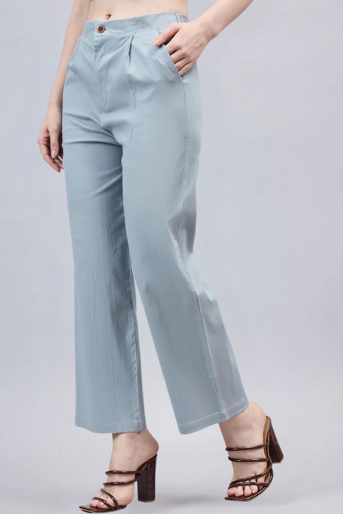 Light Grey Bell Bottom Pants