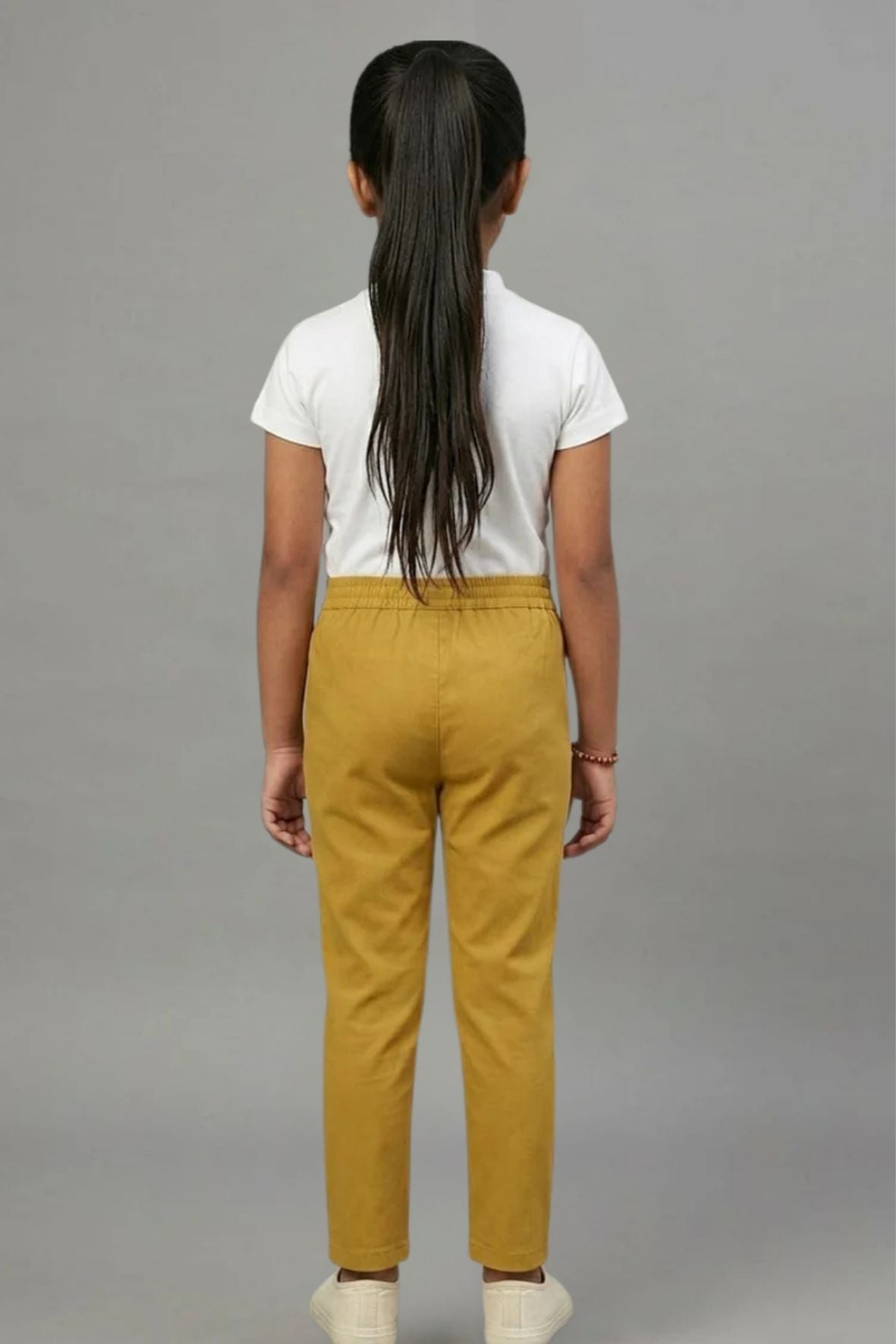 Girls Mustard Colour Straight Pant