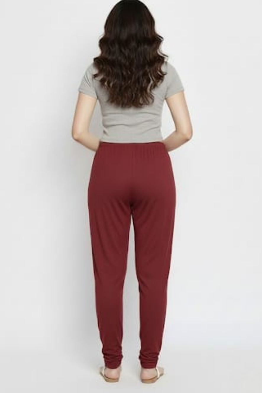 Maroon Plain Viscose Patiala