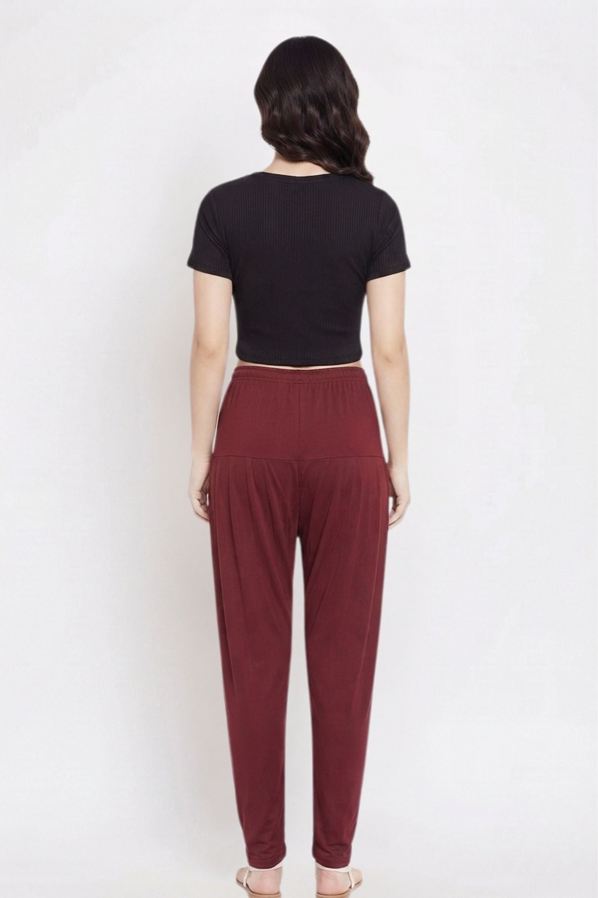 Maroon Plain Viscose Patiala