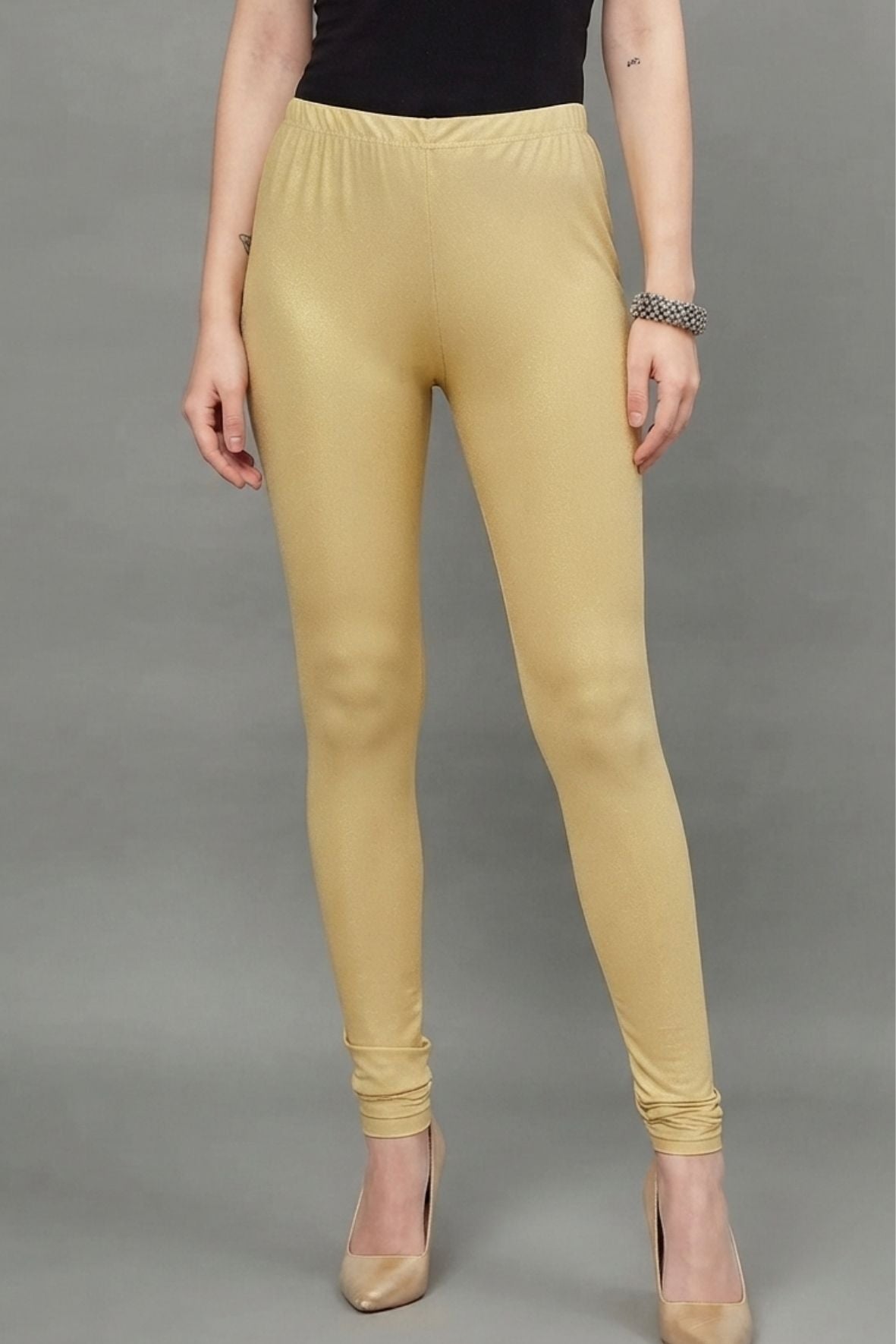 Medium Gold Shimmer Leggings - Ankle Length