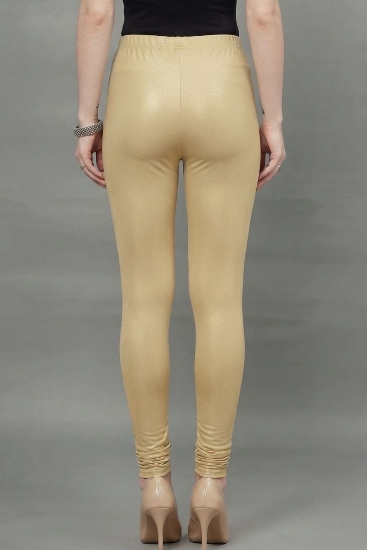 Medium Gold Shimmer Leggings - Ankle Length