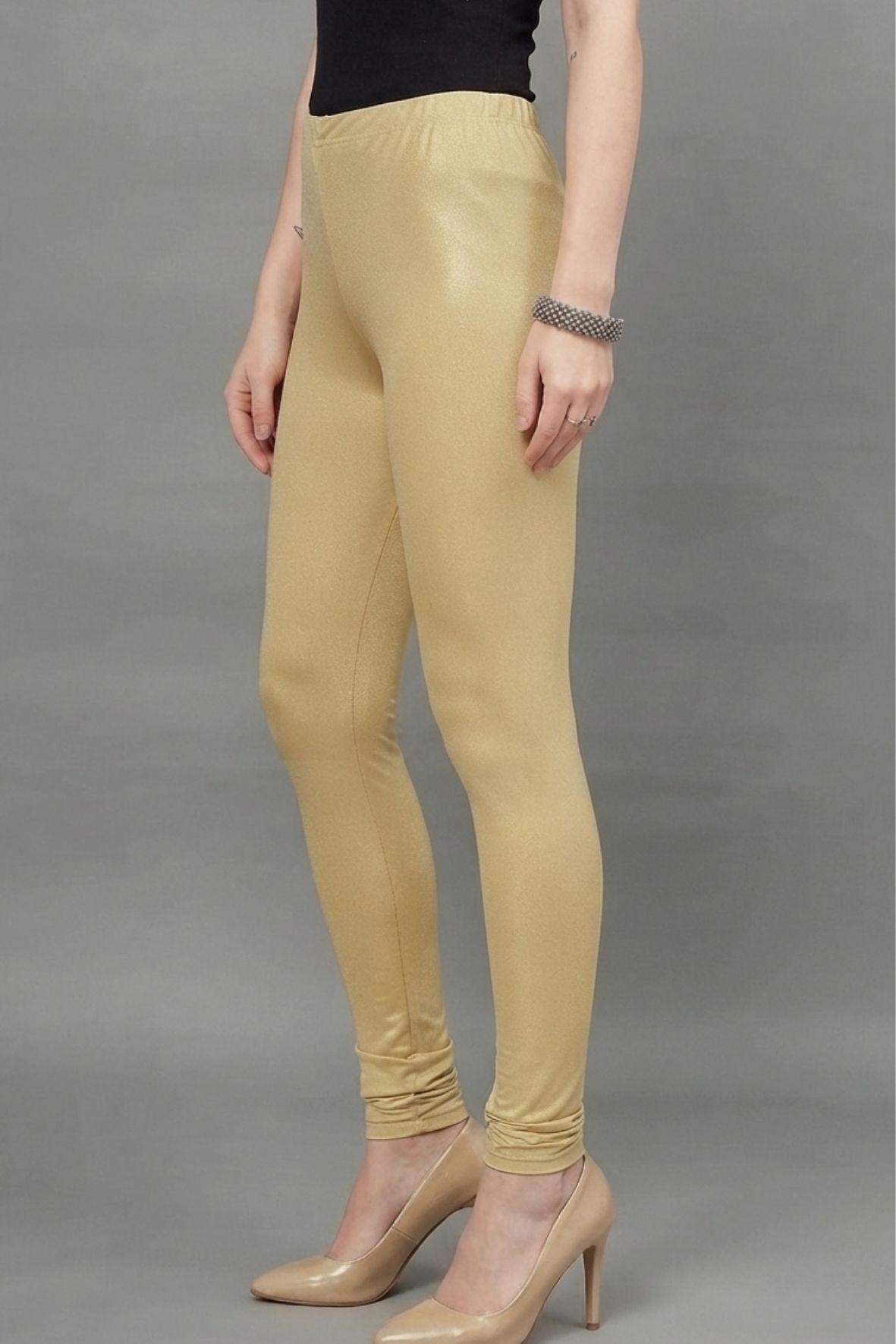 Medium Gold Shimmer Leggings - Ankle Length