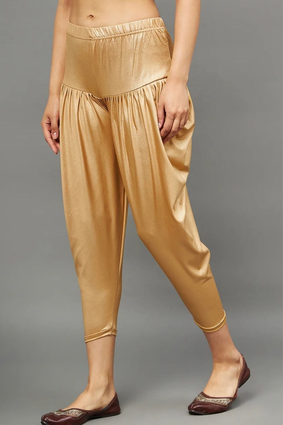 Medium Gold Shimmer Dhoti Pants