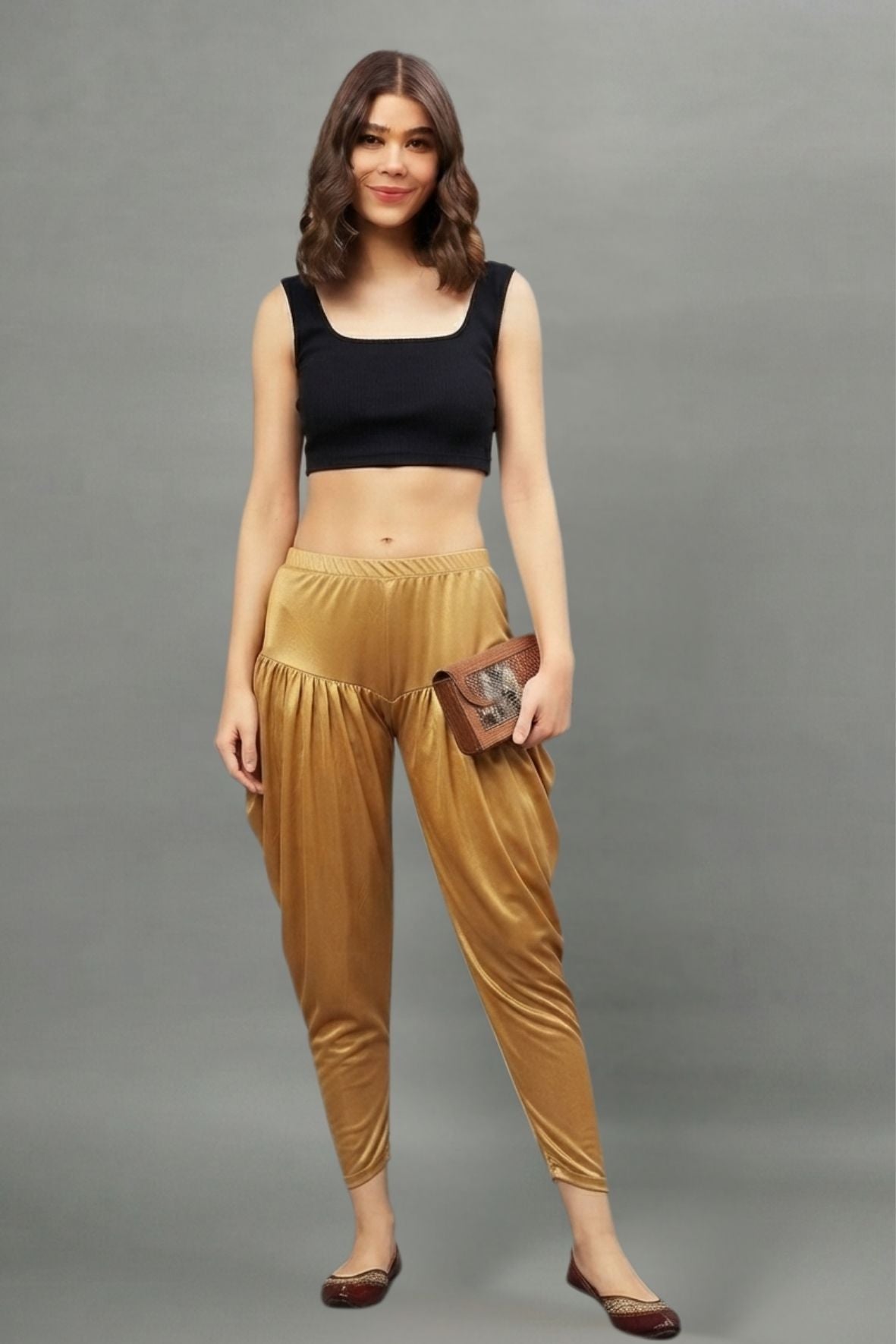 Light Gold Shimmer Dhoti Pants