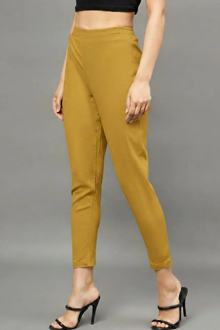 Mustard Colour Straight Pant