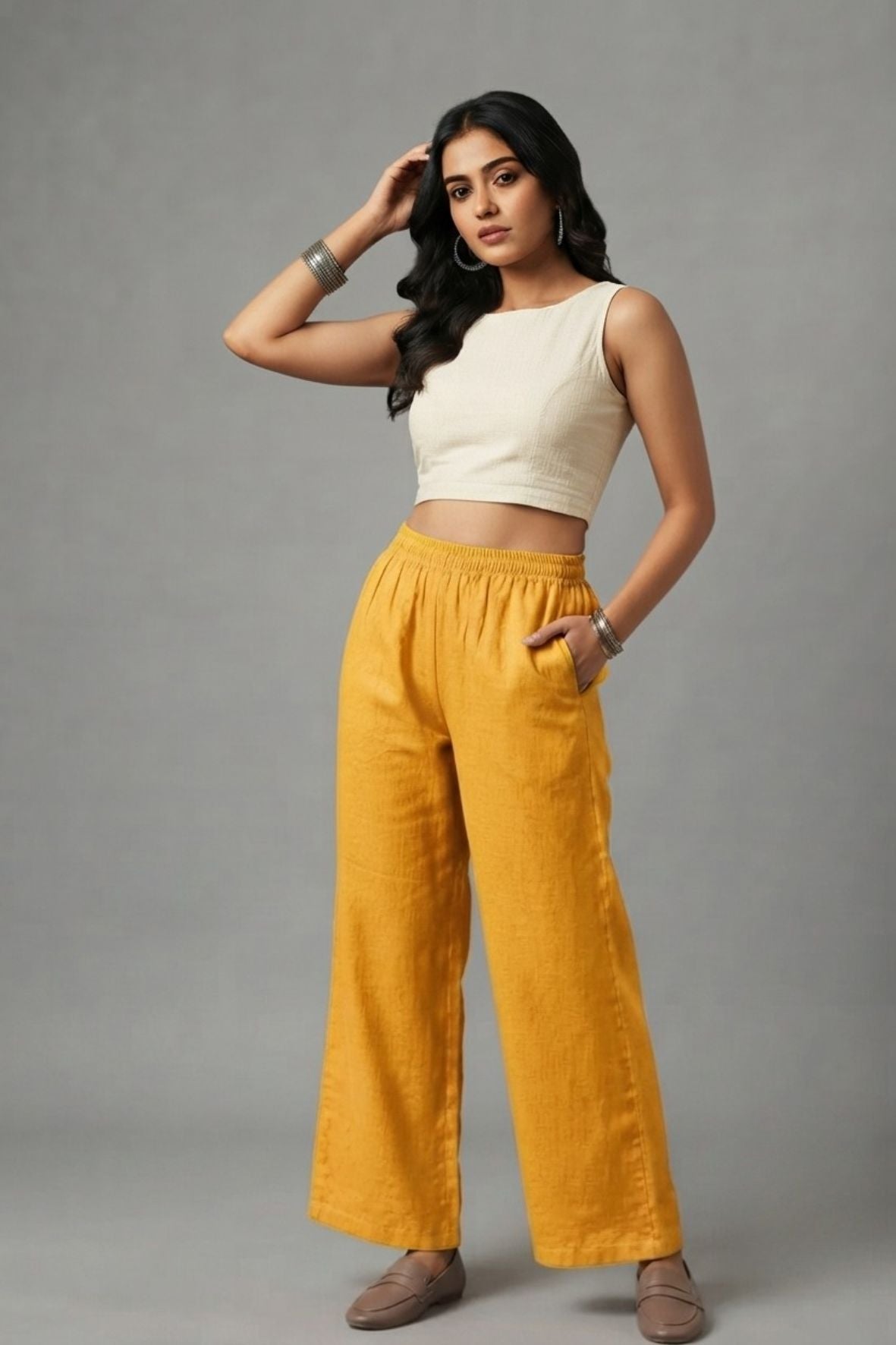 Orange Muslin Palazzo