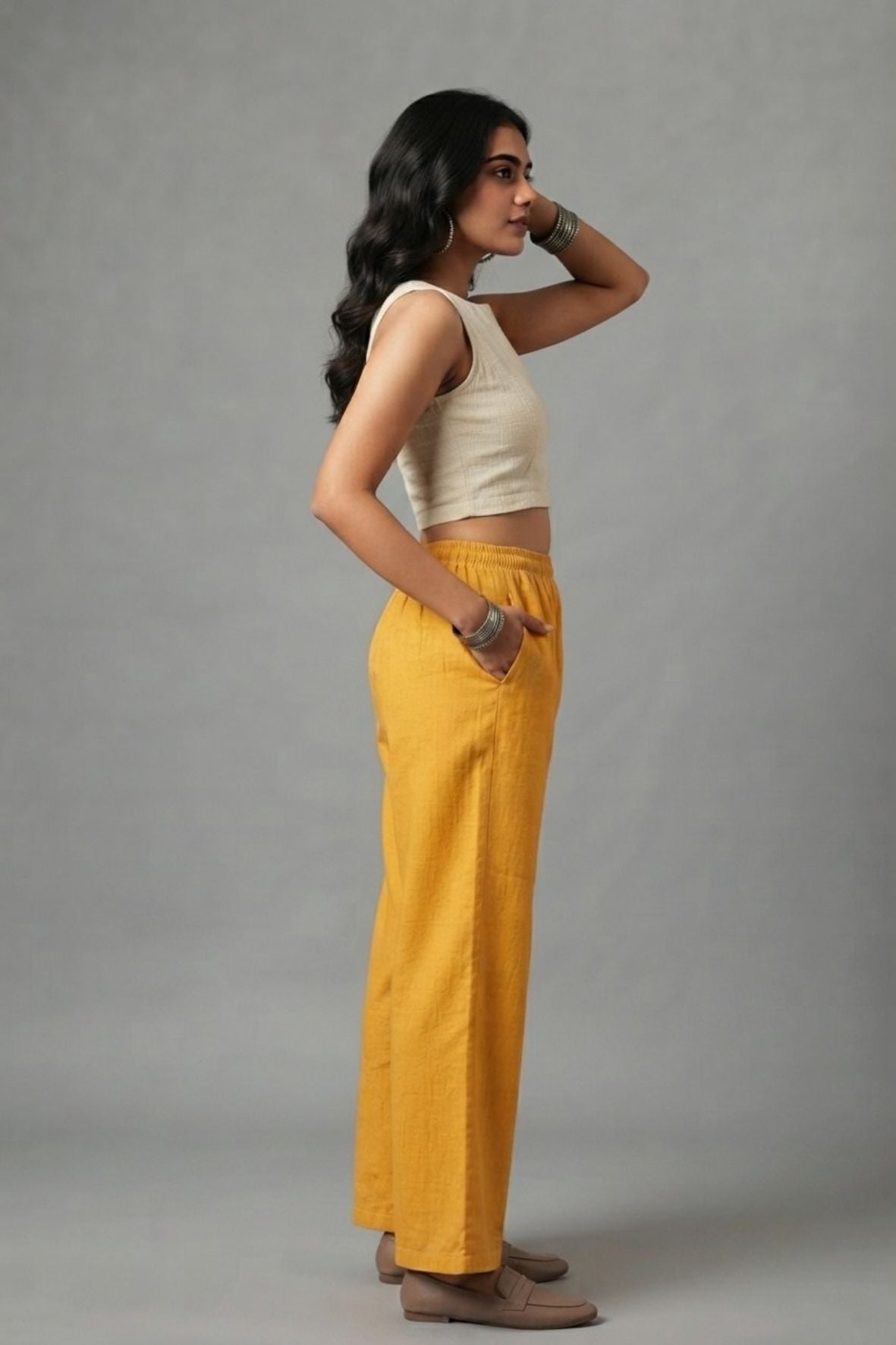 Muslin Mustard Palazzo