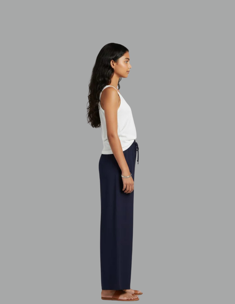 Kids Navy Blue Rayon Palazzo