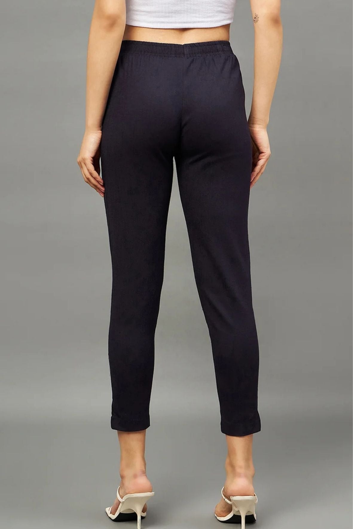 Navy Blue Colour Straight Pant