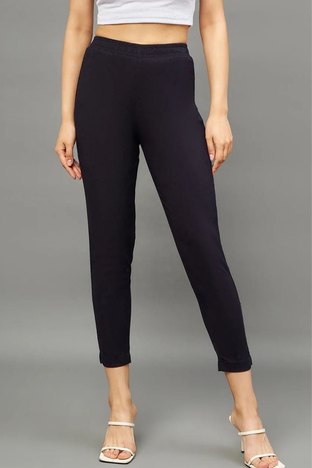 Navy Blue Colour Straight Pant