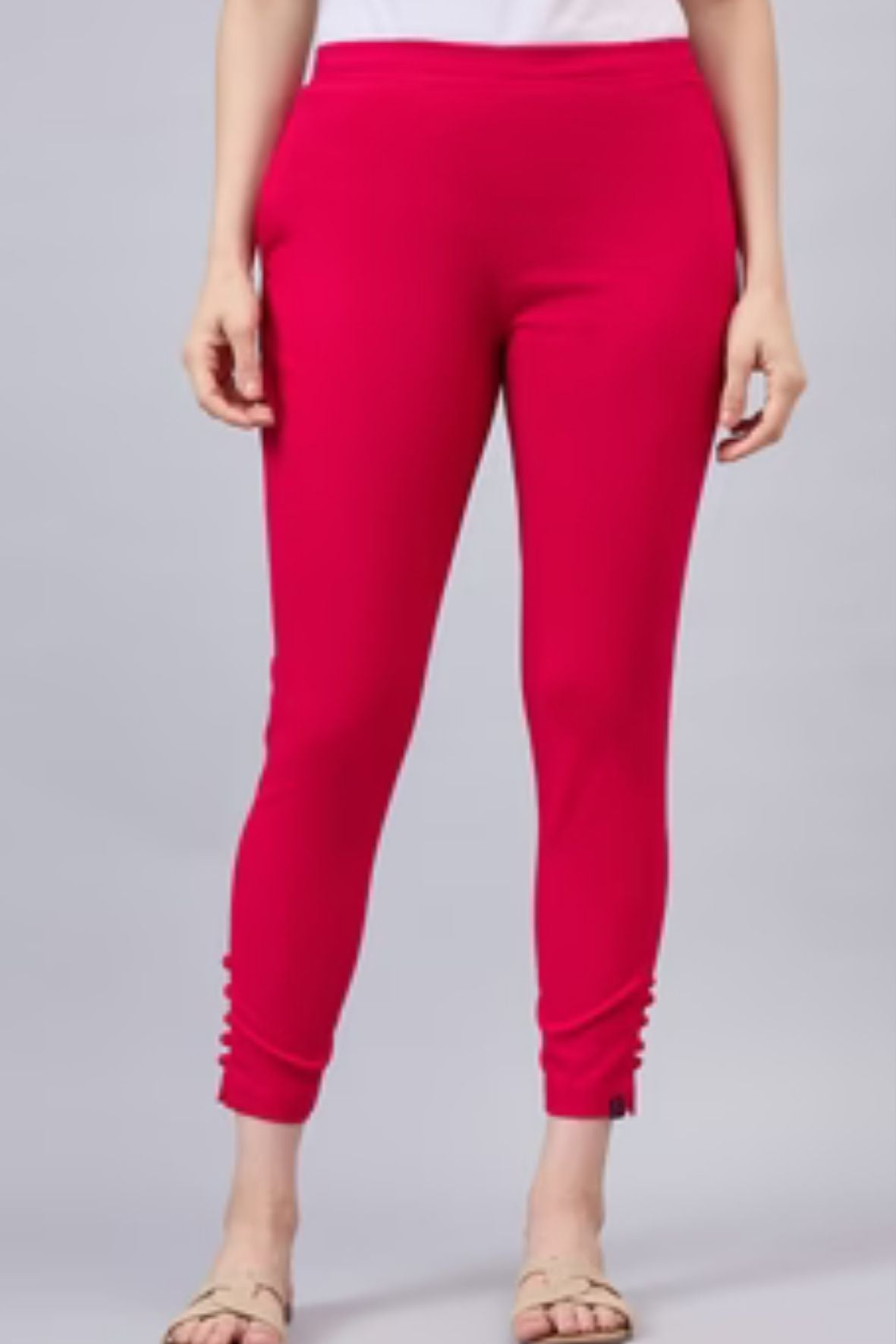 Pink Regular Fit Potli Pants