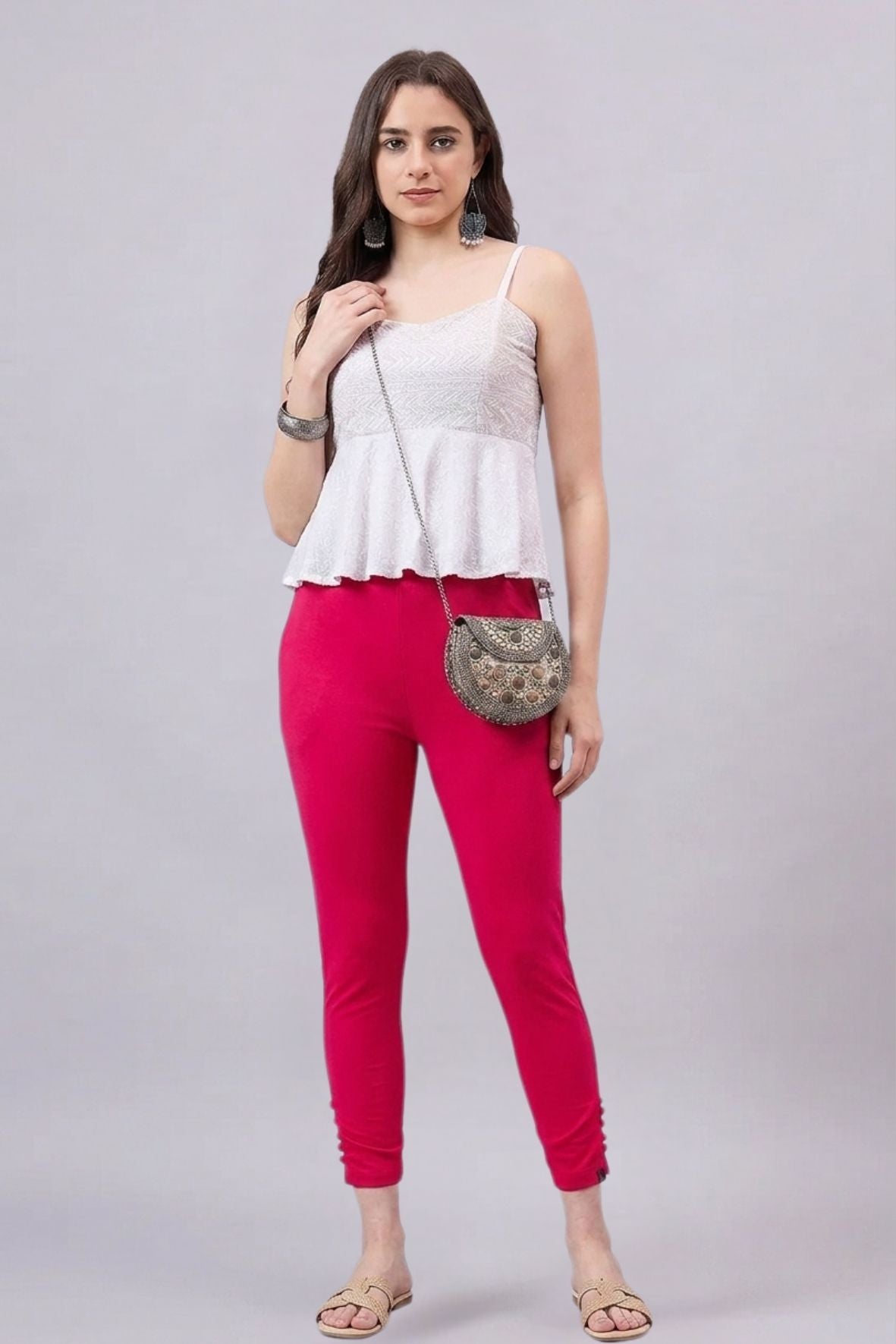 Baby Pink Regular Fit Potli Pants