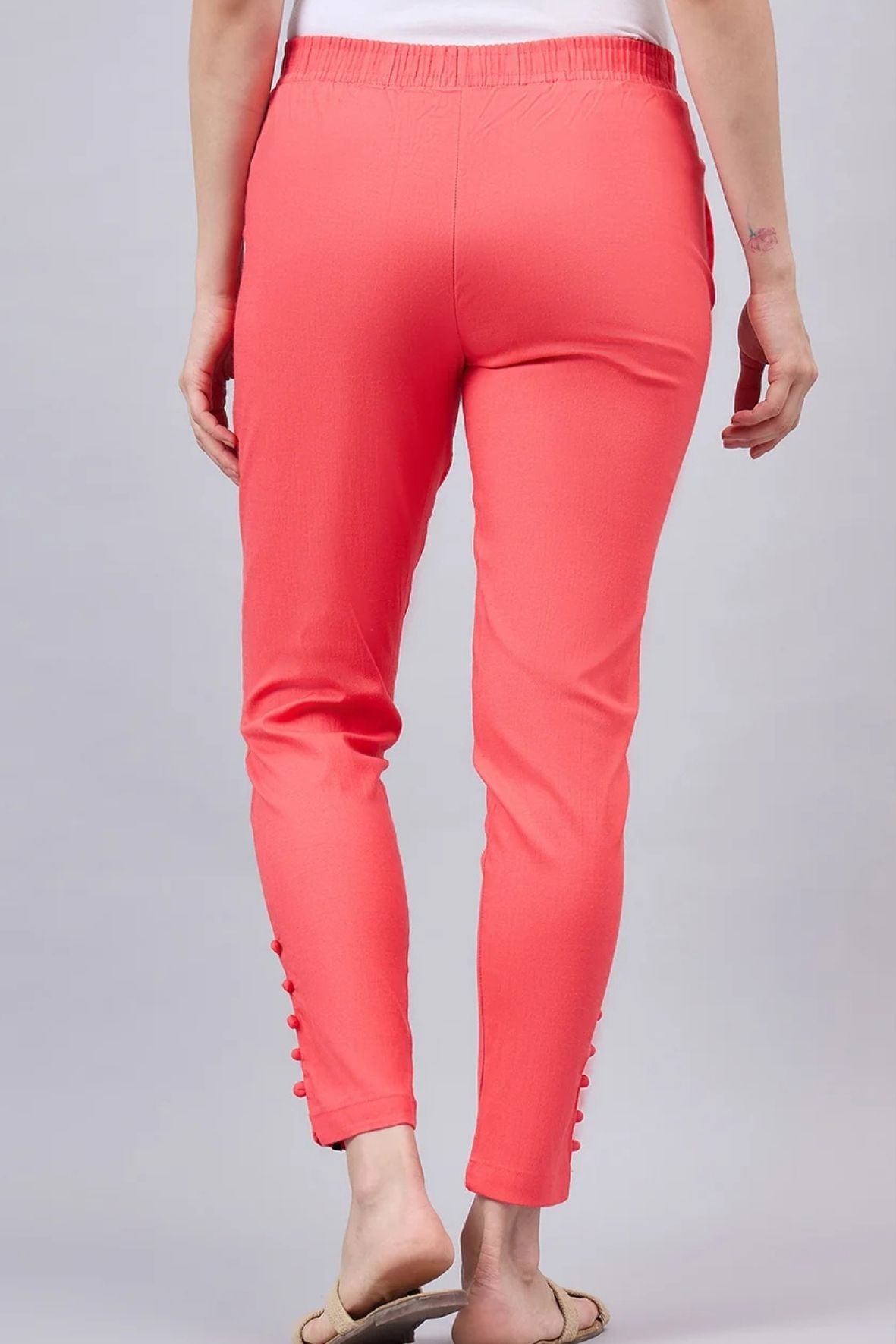 Peach Regular Fit Potli Pants