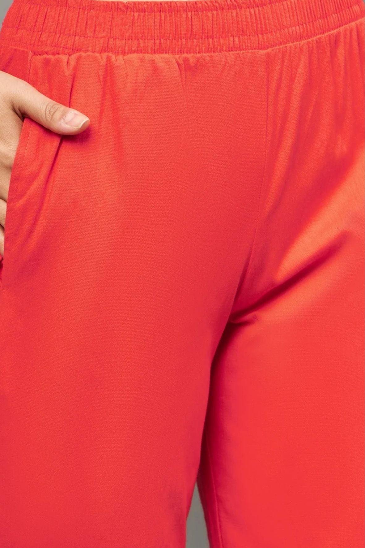 Peach Colour Straight Pant