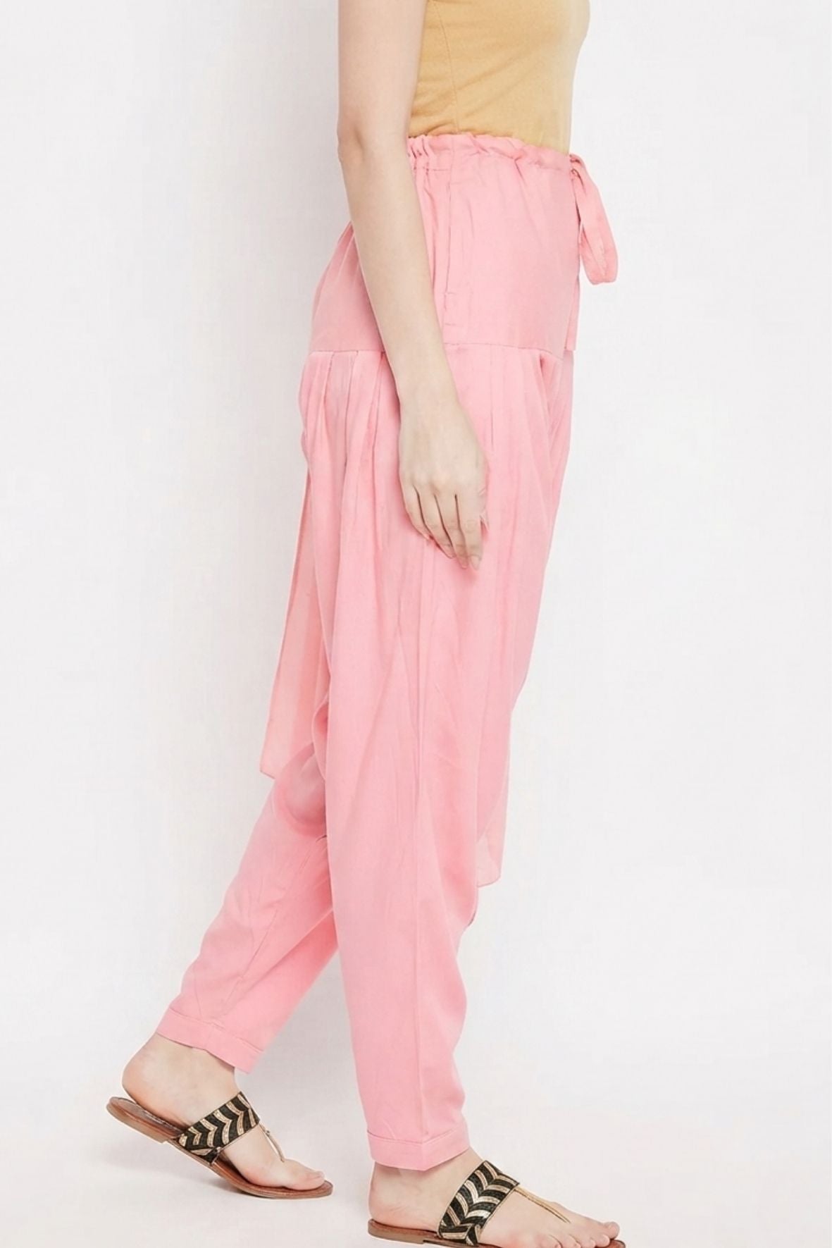 Peach Rayon Plain Patiala(No Duppatta)