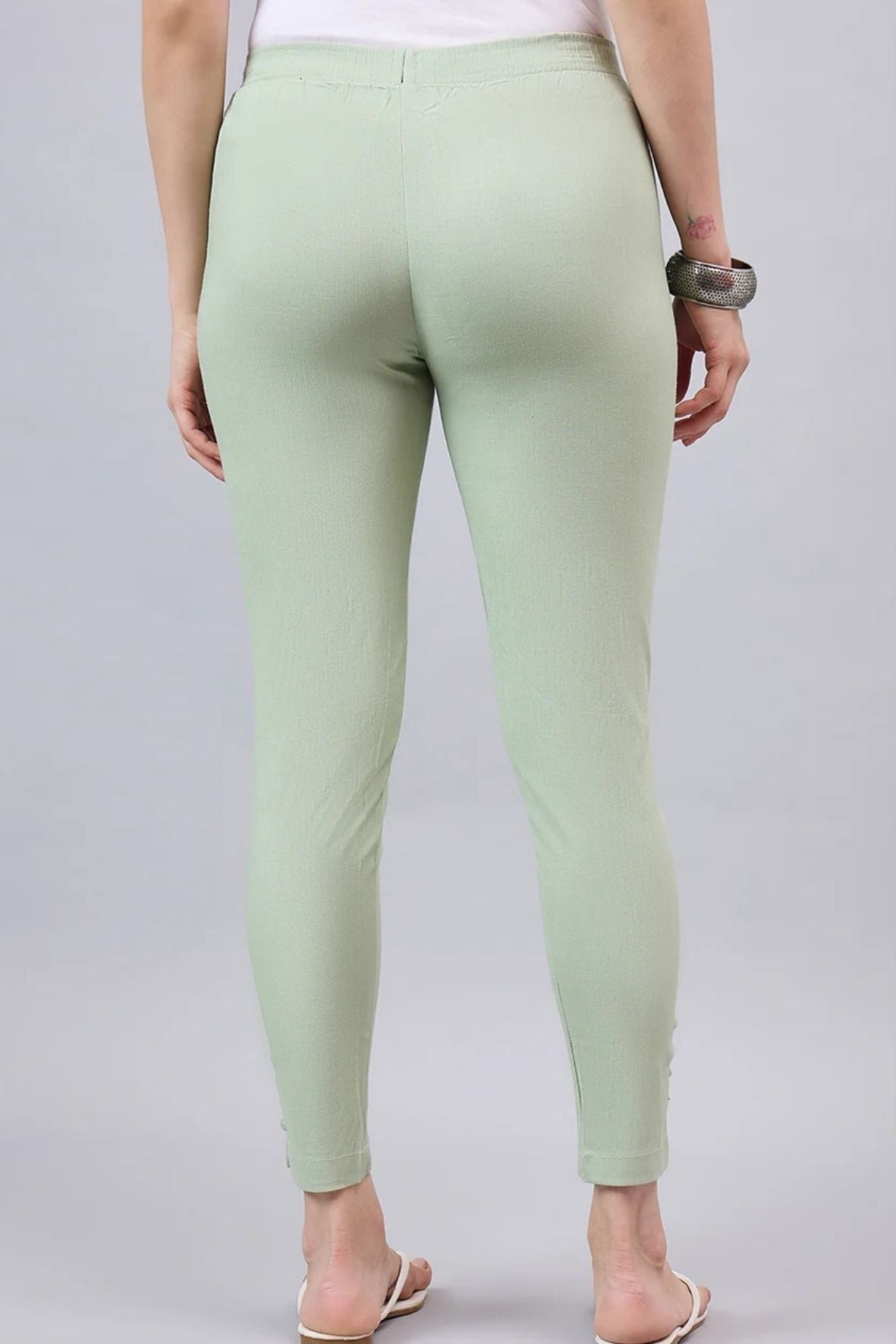 Pista Green Regular Fit Potli Pants