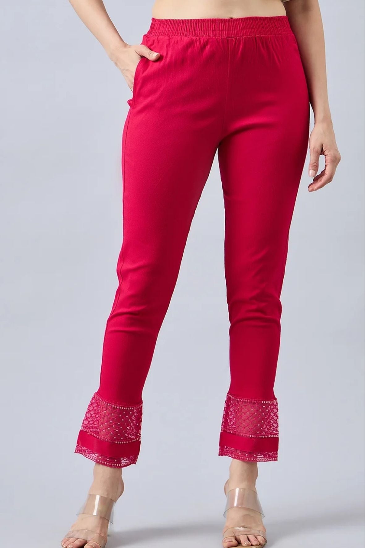 Pink Sequin Lace Pants
