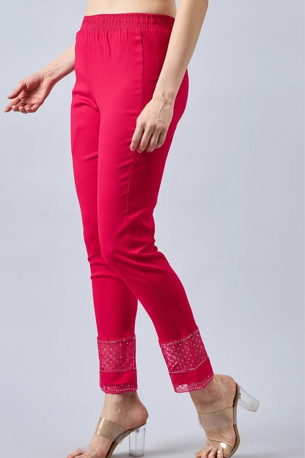 Pink Sequin Lace Pants