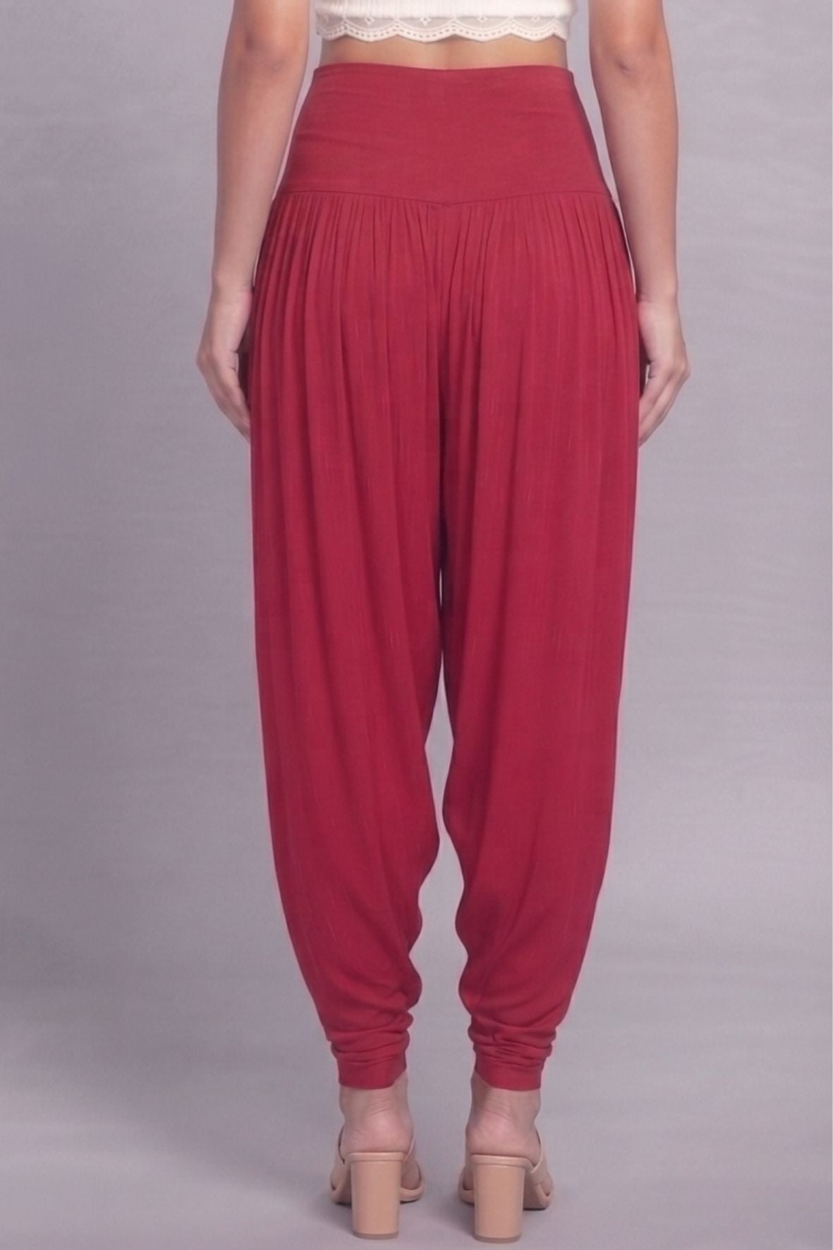 Pink Viscose Plain Dhoti