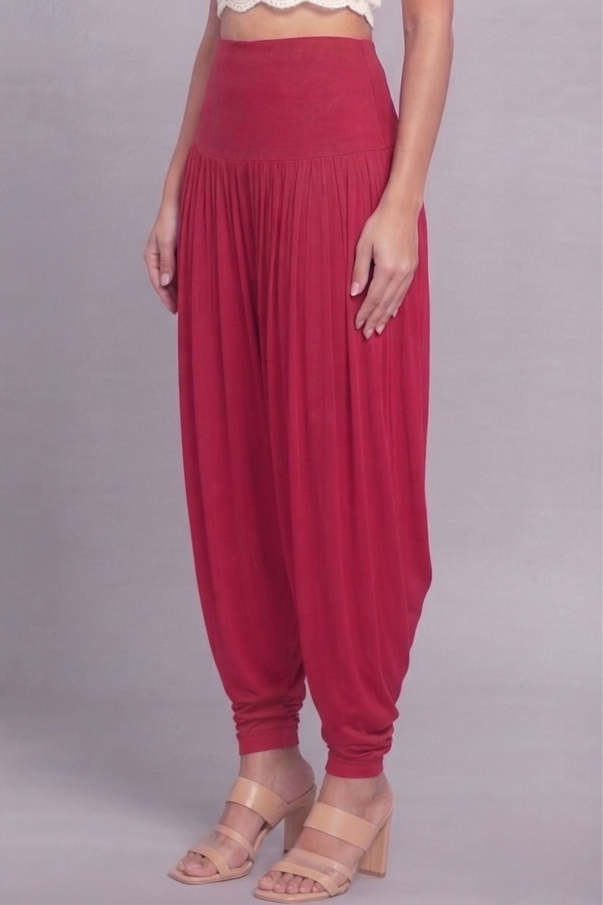 Pink Viscose Plain Dhoti