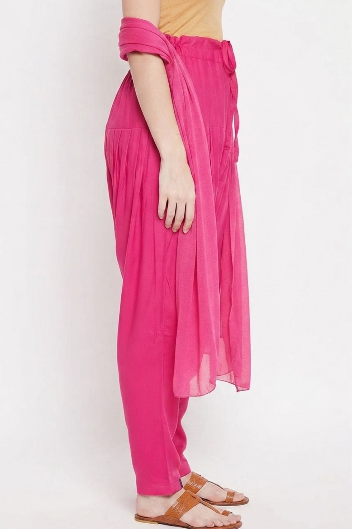 Pink Rayon Plain Patiala(No Duppatta)