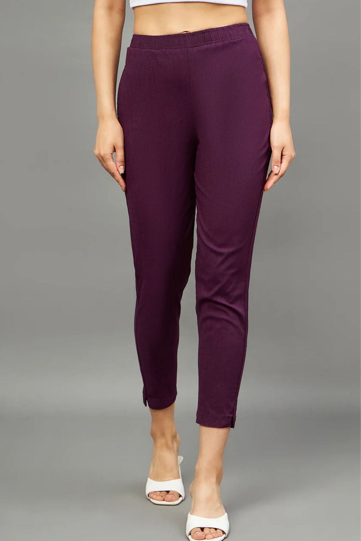 Purple Colour Straight Pant
