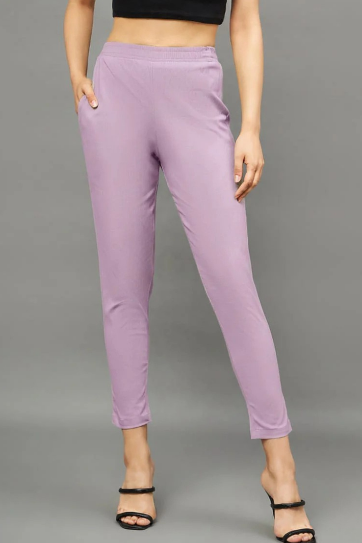 Purple Pink Colour Straight Pants