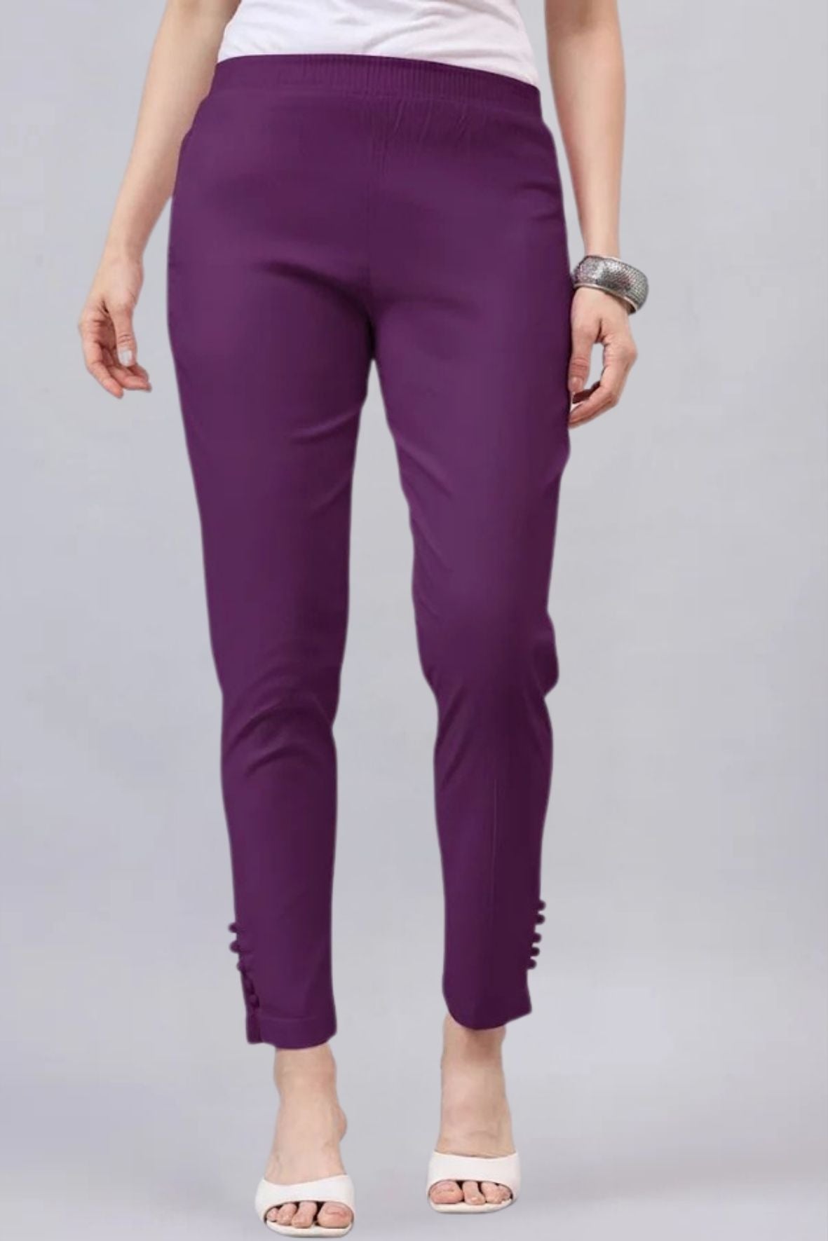 Purple Regular Fit Potli Pants