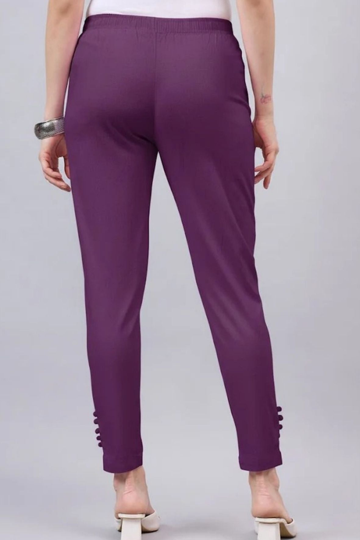 Purple Regular Fit Potli Pants