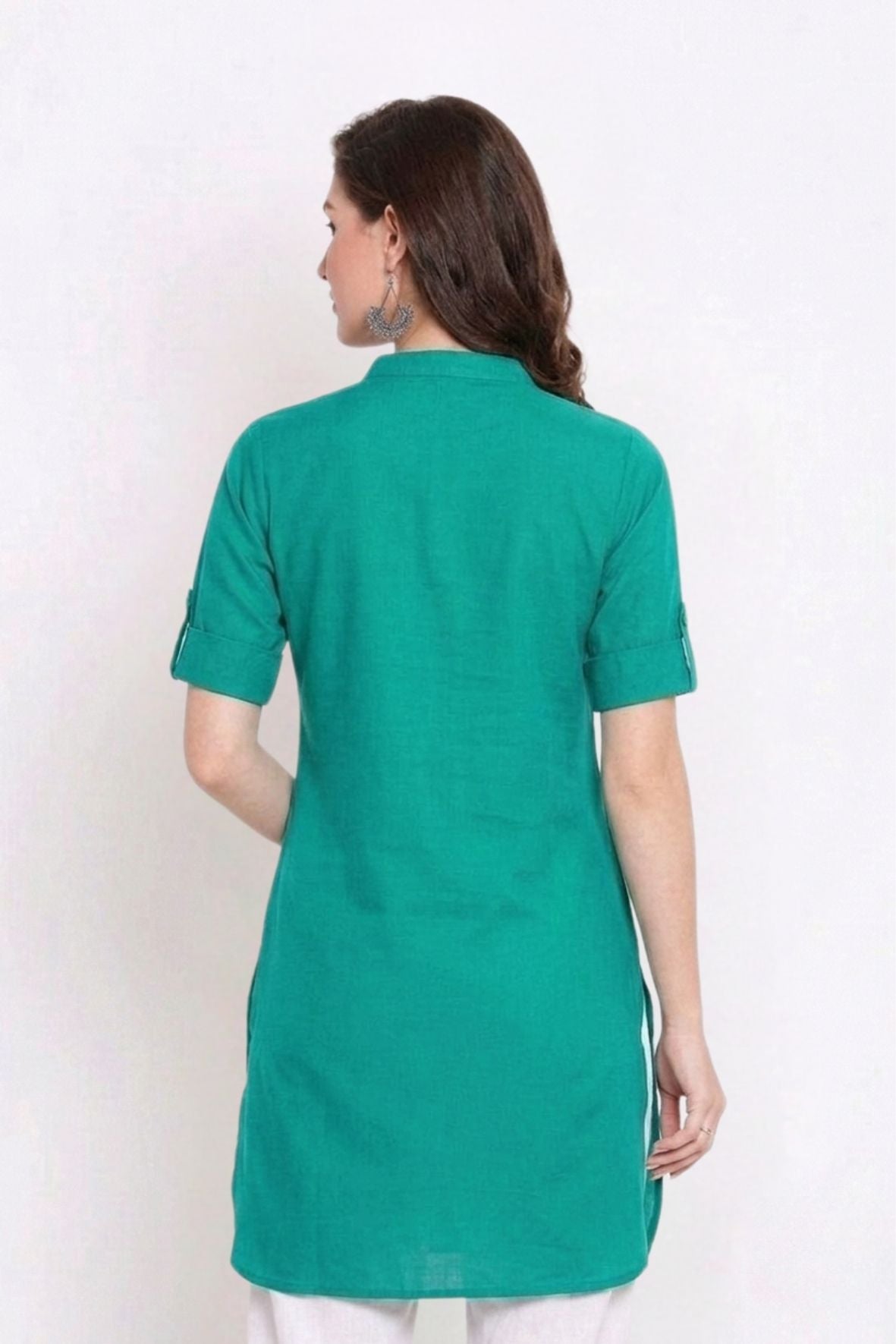 Rama Green Solid Color Kurti