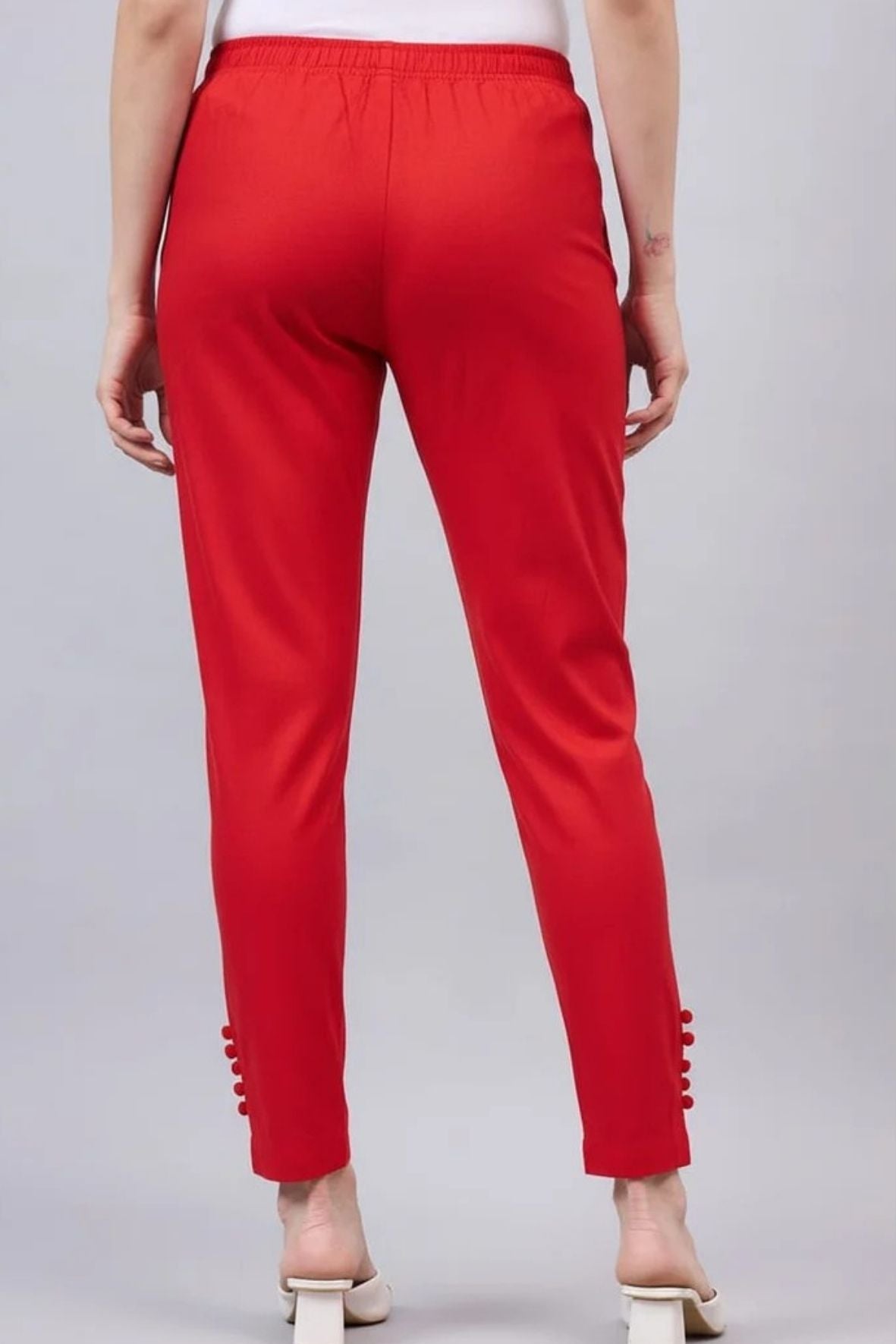 Red Regular Fit Potli Pants