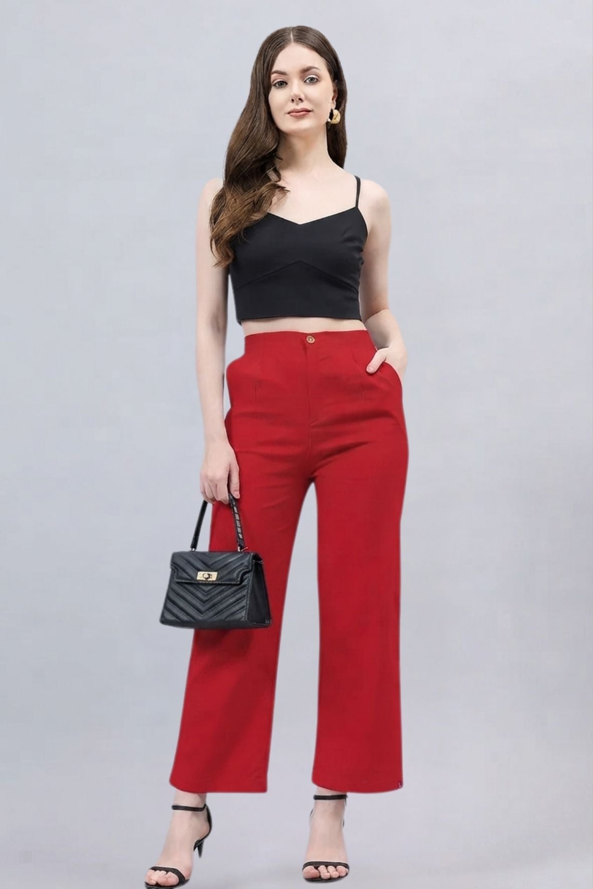 Red Bell Bottom Pants
