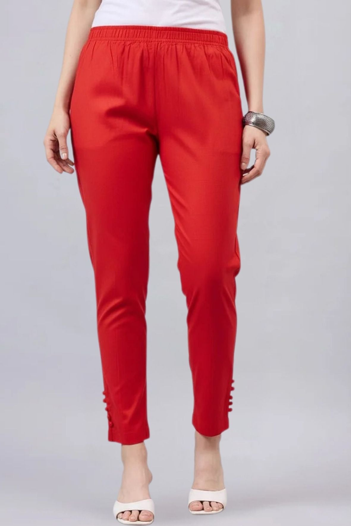 Red Regular Fit Potli Pants