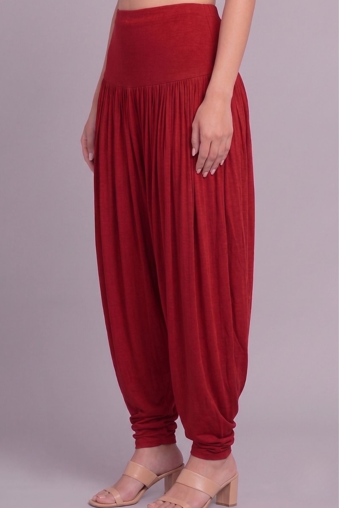 Red Viscose Plain Dhoti
