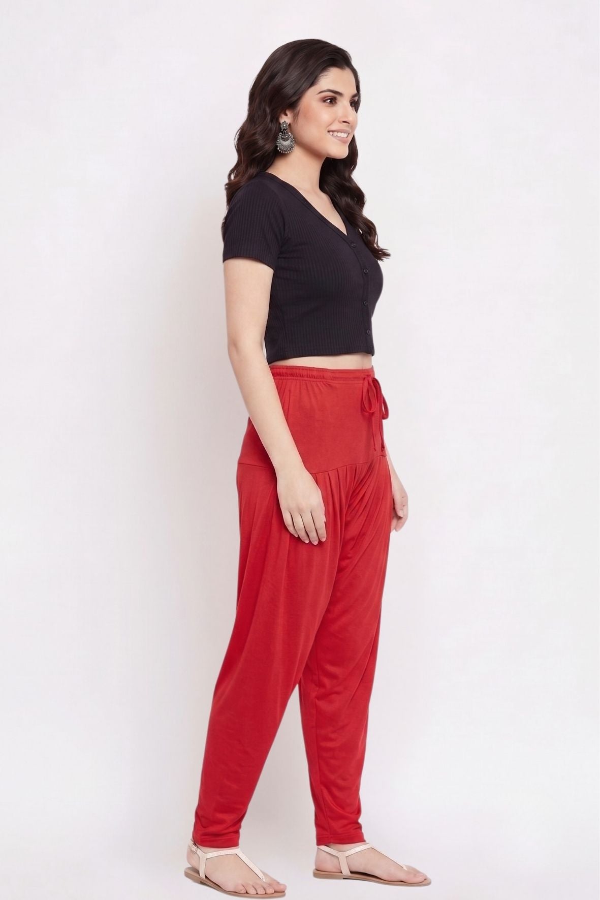 Red Plain Viscose Patiala