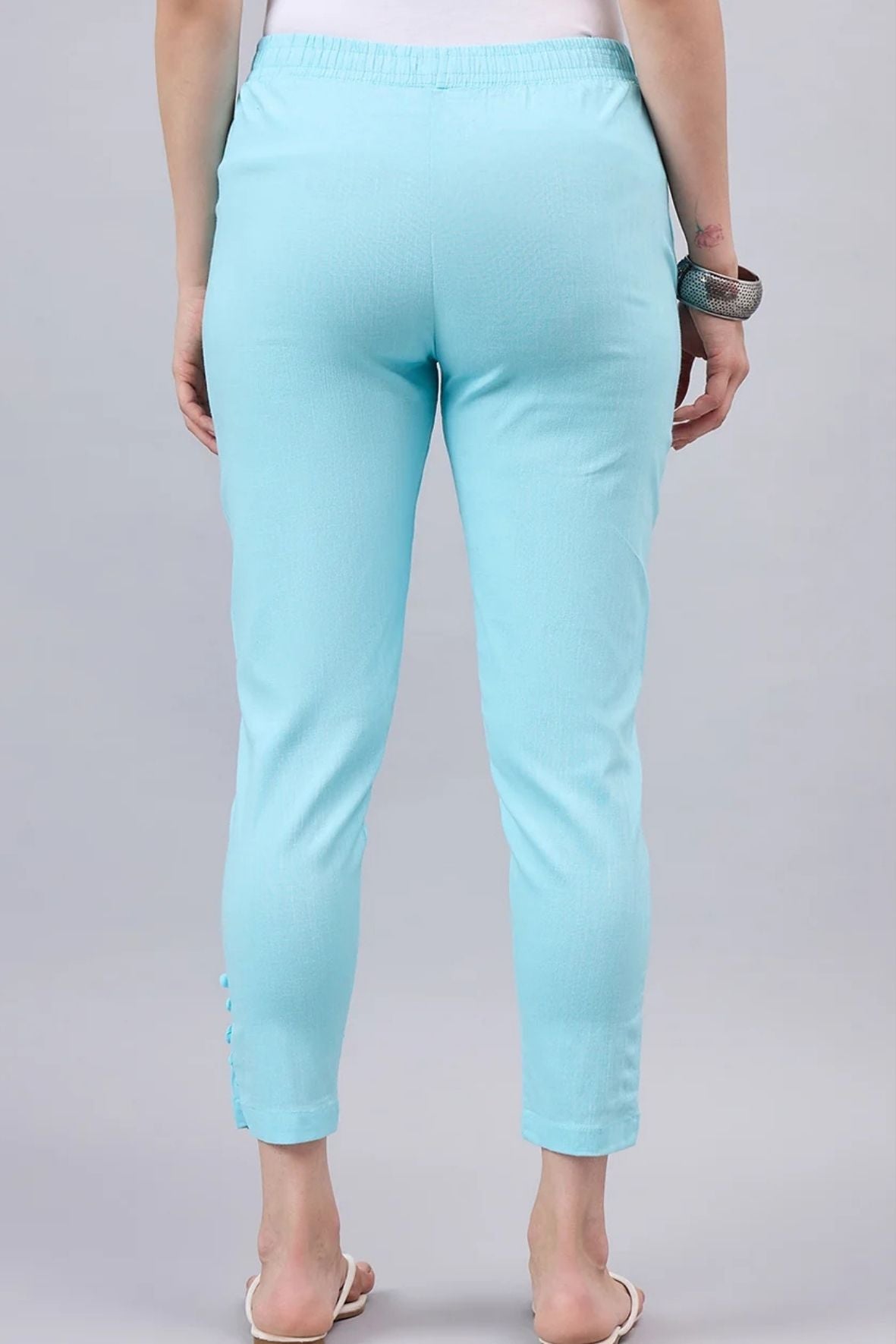 Sky Blue Regular Fit Potli Pants