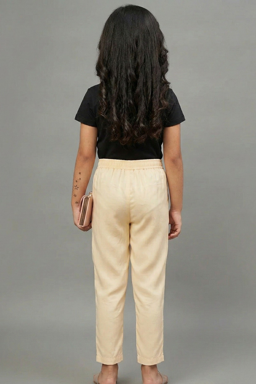 Girls Skin Colour Straight Pant