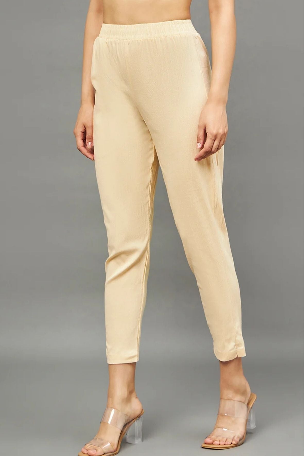 Skin Colour Straight Pant