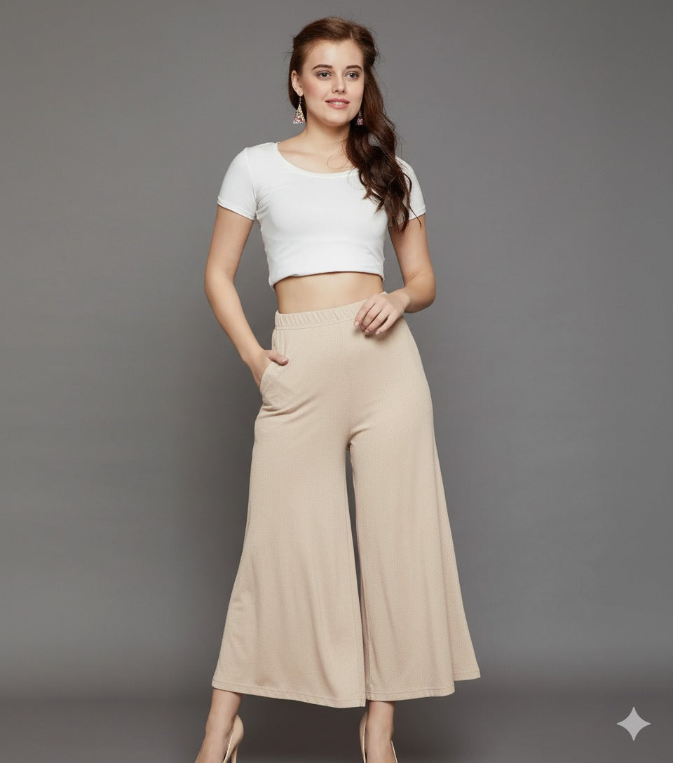 Skin Plain Viscose Palazzo