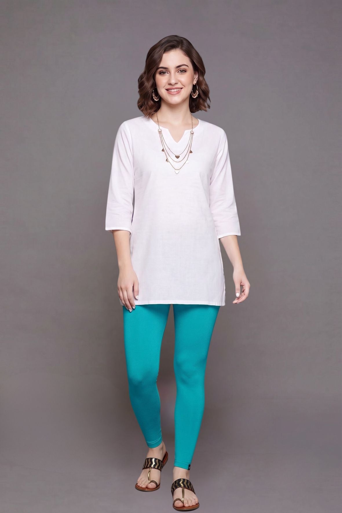 Turquoise Viscose Chudidar Leggings