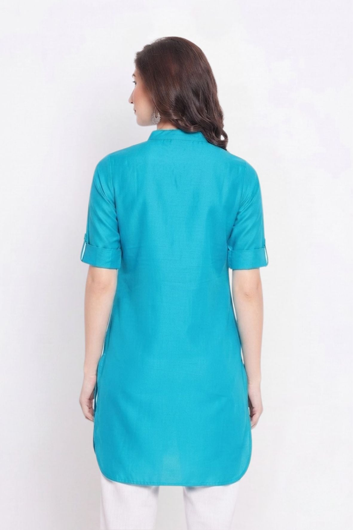 Turquoise Solid Color Kurti