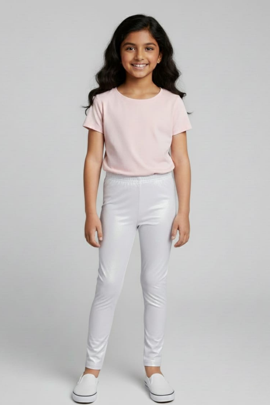 White Shimmer Leggings