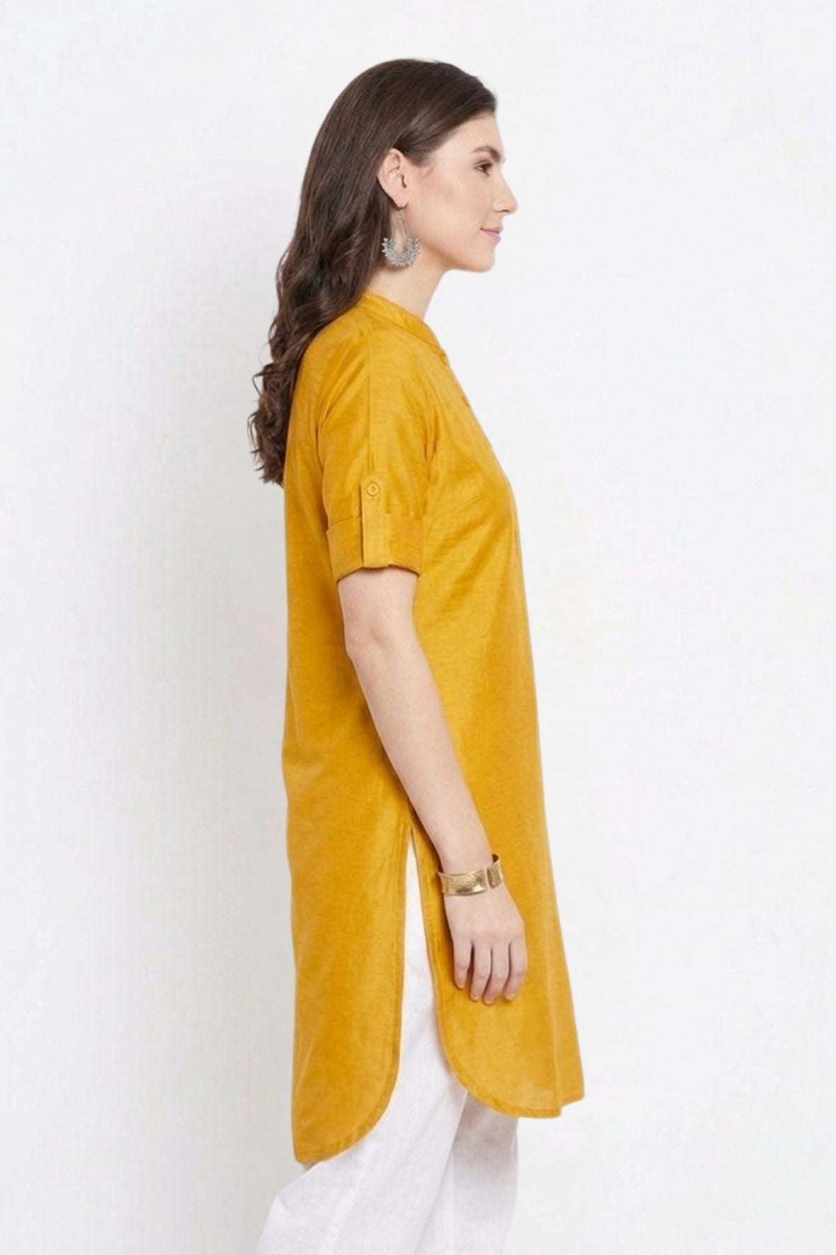Yellow Solid Color Kurti