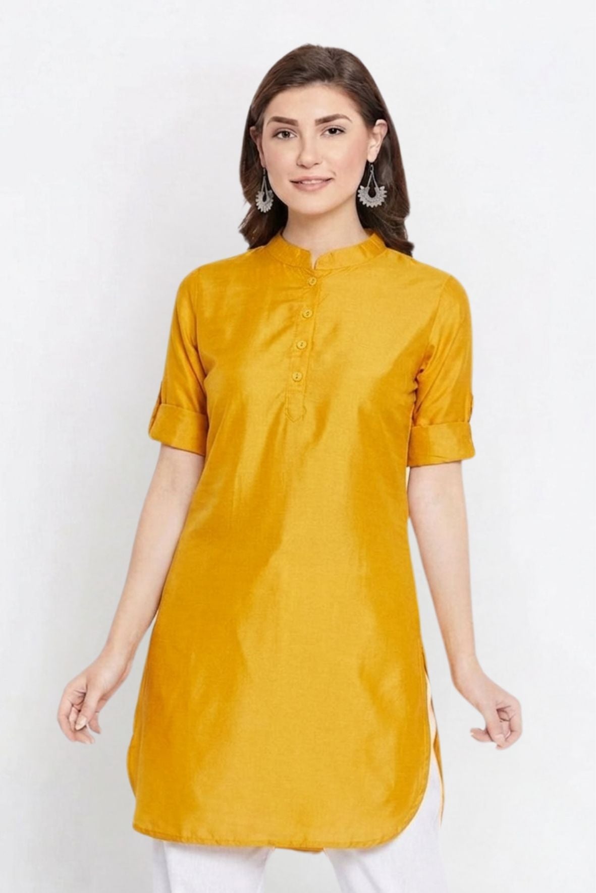 Yellow Solid Color Kurti