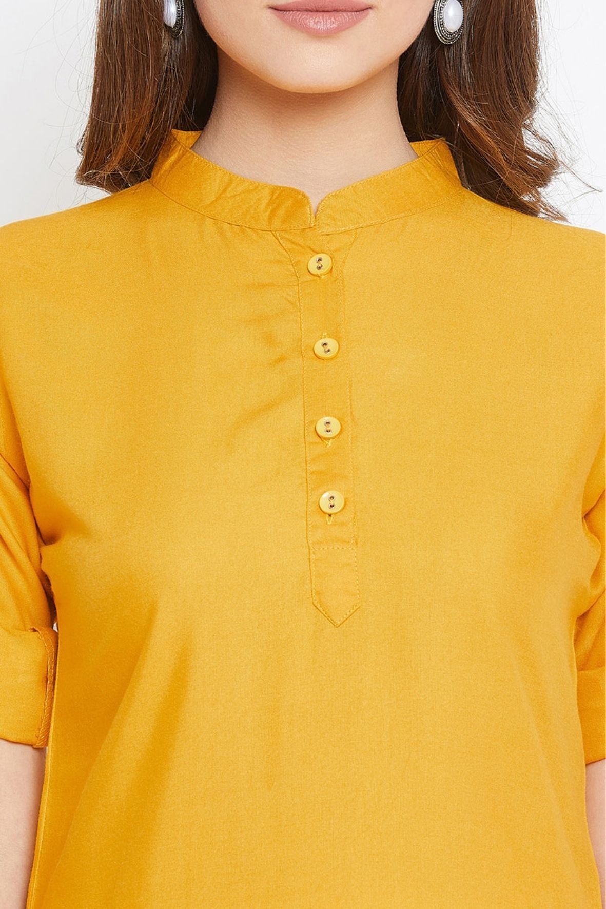 Yellow Solid Color Kurti