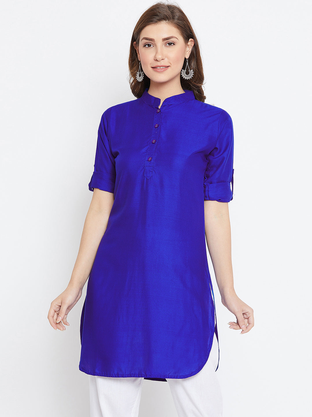 Royal Blue Solid Color Kurti