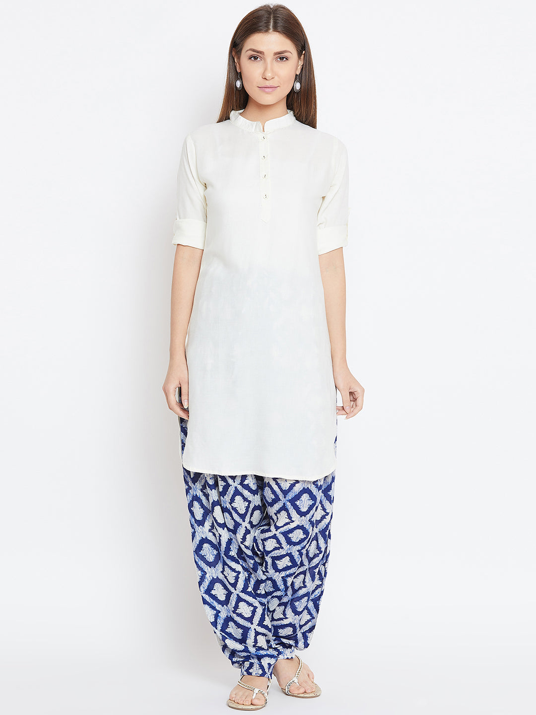 White Solid Color Kurti
