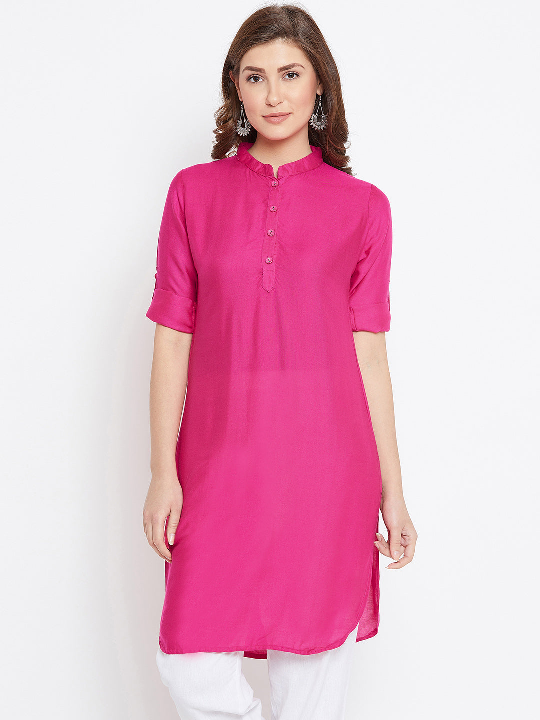 Pink Solid Color Kurti